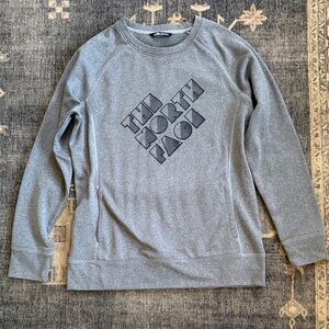 The North Face Heather Gray Logo Crewneck Sweatshirt Large